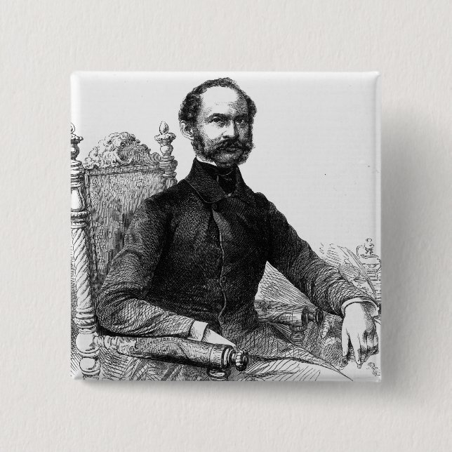 Badge Carré 5 Cm Maximilian II, roi de la Bavière (Devant)