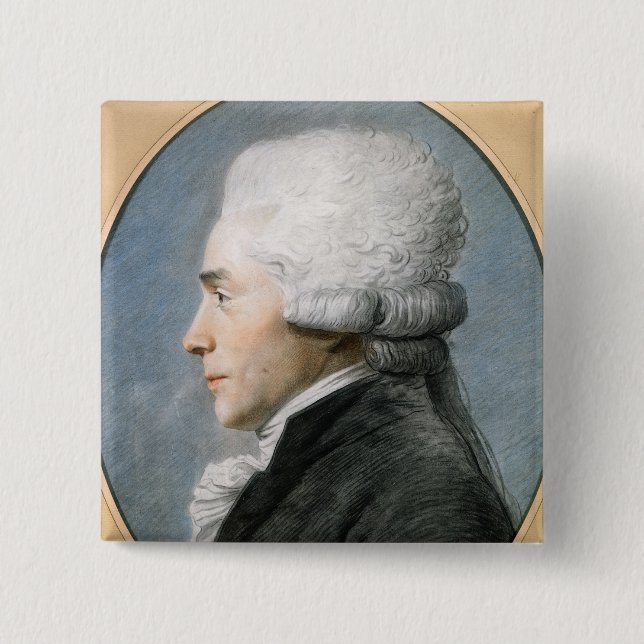 Badge Carré 5 Cm Maximilien de Robespierre (Devant)