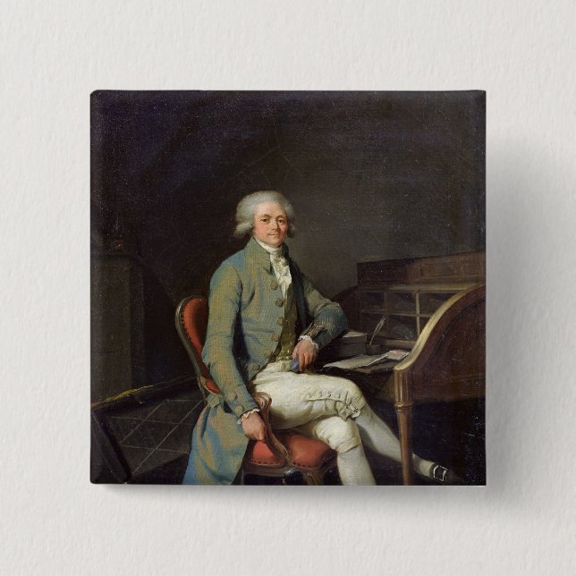 Badge Carré 5 Cm Maximilien de Robespierre (Devant)