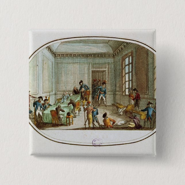 Badge Carré 5 Cm Maximilien de Robespierre blessé (Devant)