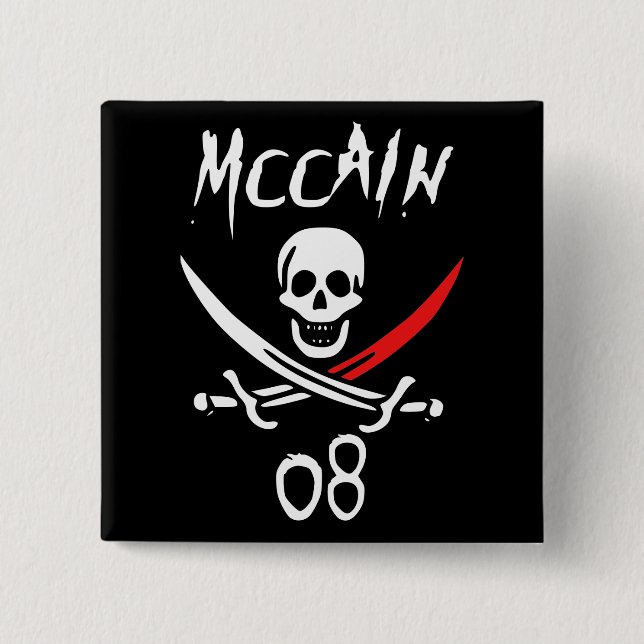 Badge Carré 5 Cm McCAIN gai 08 {bout de sang} (Devant)