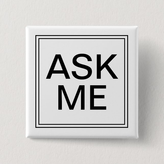 Badge Carré 5 Cm Me demander un événement professionnel simple (Devant)