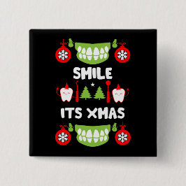 Badge Carré 5 Cm Médecin dentaire Xmas