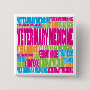 Badge Carré 5 Cm Médecine vétérinaire colorée