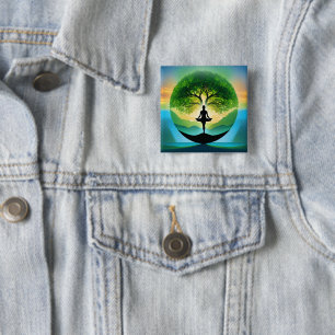 Badge Carré 5 Cm médiation yoga