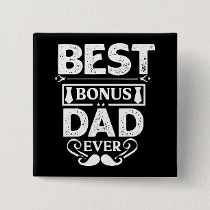 Badge Carré 5 Cm Meilleur Bonus Papa jamais