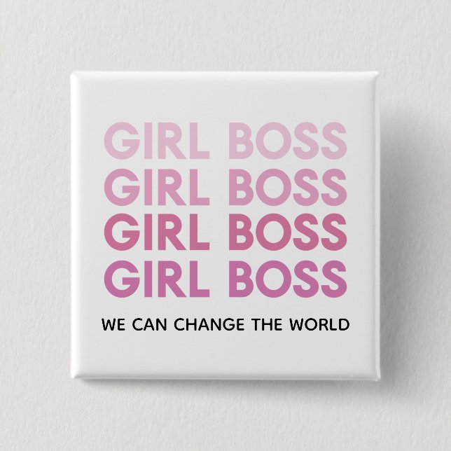 Badge Carré 5 Cm Meilleur cadeau de fille rose moderne  (Devant)