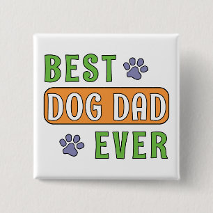 Badge Carré 5 Cm Meilleur papa de chien ever