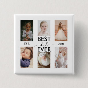 Badge Carré 5 Cm Meilleur papa personnalisable année et images
