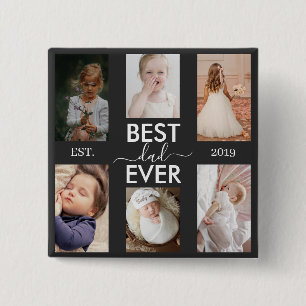 Badge Carré 5 Cm Meilleur papa personnalisable année et images