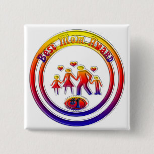 Badge Carré 5 Cm Meilleur prix de maman Rainbow Family