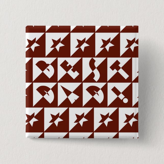 Badge Carré 5 Cm Meilleur texte sauvage papa en rouge (Devant)
