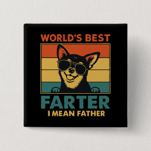 Badge Carré 5 Cm Meilleur traître au monde Je veux dire Fête des pè