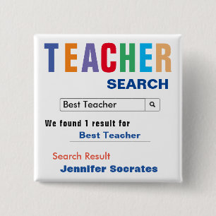 Badge Carré 5 Cm Meilleure recherche d'enseignants