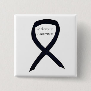Badge Carré 5 Cm Melanoma Sensibilisation Ruban Angel Personnalisé