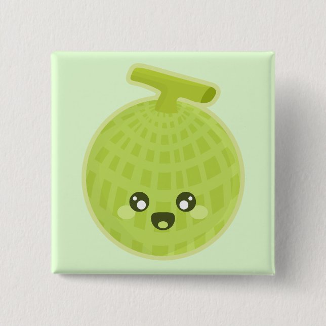 Badge Carré 5 Cm Melon de Kawaii (Devant)
