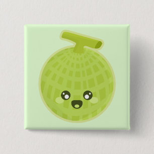 Badge Carré 5 Cm Melon de Kawaii
