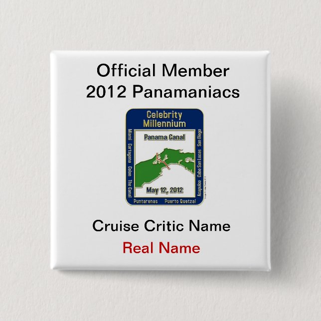 Badge Carré 5 Cm Membre officiel Panamaniacs (Devant)