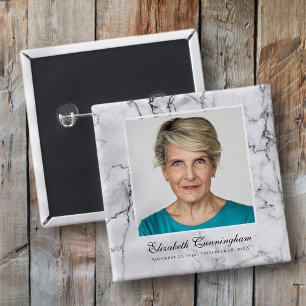 Badge Carré 5 Cm Mémorial en marbre photo classique et simple