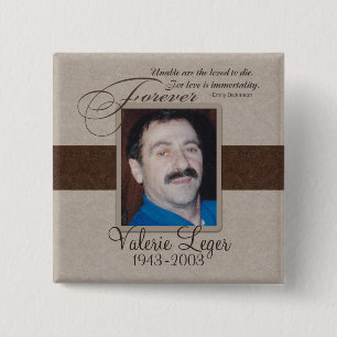 Badge Carré 5 Cm Mémorial fait sur commande pour toujours aimé