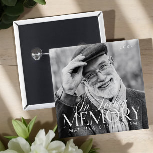Badge Carré 5 Cm Memorial Love Simple Photo moderne