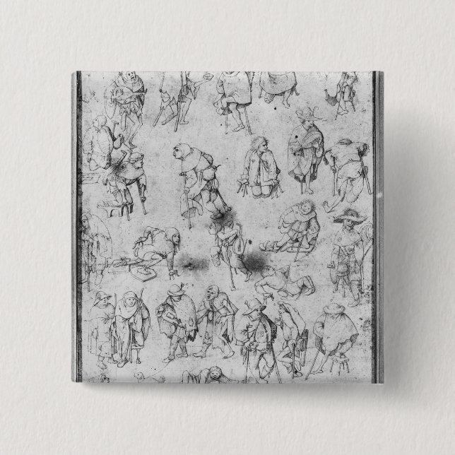 Badge Carré 5 Cm Mendiants (Devant)