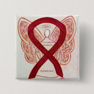Badge Carré 5 Cm Meningococcie méningite Sensibilisation Broches à