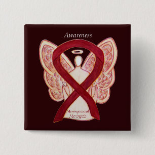 Badge Carré 5 Cm Meningococcie méningite Sensibilisation Broches à 