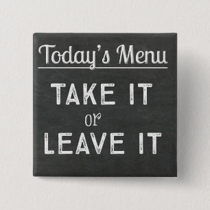 Badge Carré 5 Cm Menu Chalkboard d'aujourd'hui