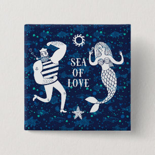 Badge Carré 5 Cm Mer d'affiche d'amour