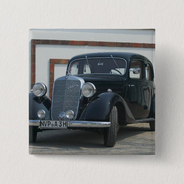 Badge Carré 5 Cm Mercedes antique 3 (Devant)
