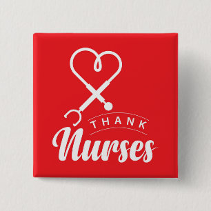 Badge Carré 5 Cm Merci aux infirmières