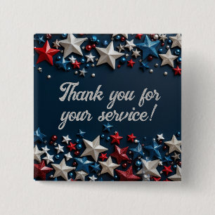 Badge Carré 5 Cm Merci pour votre service