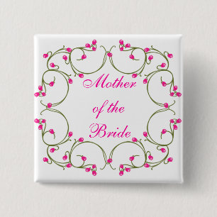 Badge Carré 5 Cm Mère de la jeune mariée