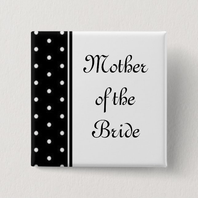 Badge Carré 5 Cm Mère de la jeune mariée (Devant)