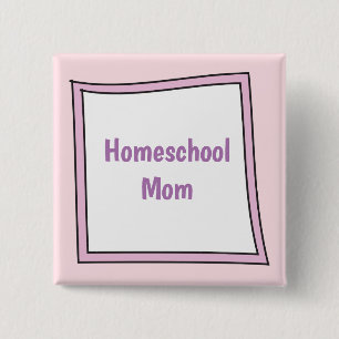 Badge Carré 5 Cm Mère d'école familiale asymétrique