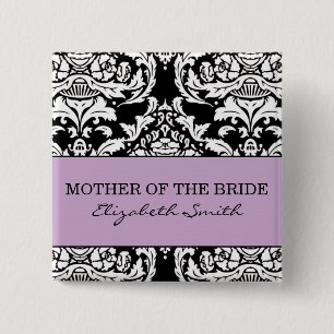 Badge Carré 5 Cm Mère du bouton de jeune mariée