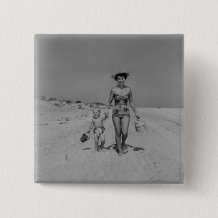 Badge Carré 5 Cm Mère et fils