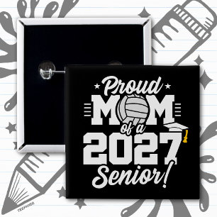 Badge Carré 5 Cm Mère fière de la diplômée de la promotion 2027 en