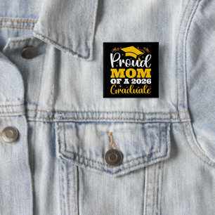 Badge Carré 5 Cm Mère fière d'un diplômé personnalisé 2026 de la mè