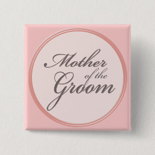 Badge Carré 5 Cm Mère rose-clair de gris de charbon de bois du
