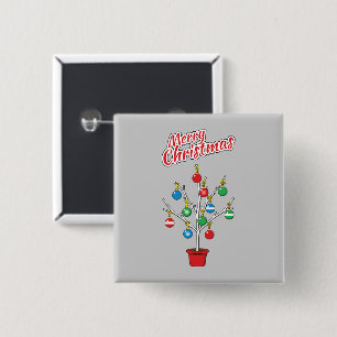 Badge Carré 5 Cm Merry Christmas