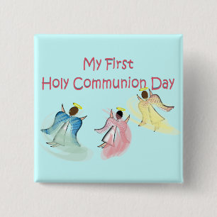 Badge Carré 5 Cm Mes premiers cadeaux de jour de sainte communion