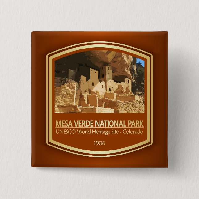 Badge Carré 5 Cm Mesa Verde NP (PF1) (Devant)