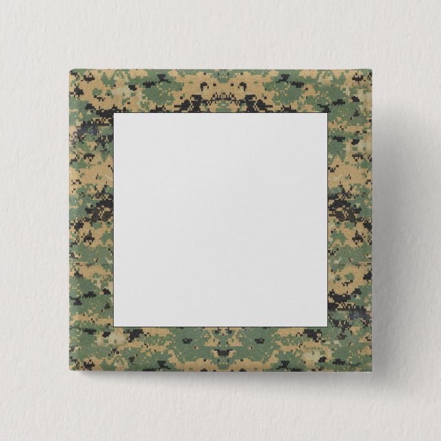 Badge Carré 5 Cm Message sur Camo (Devant)