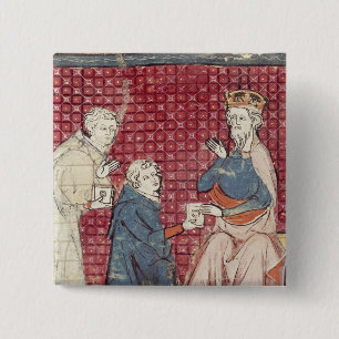 Badge Carré 5 Cm Messagers disant Charlemagne