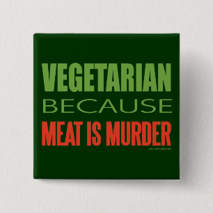 Badge Carré 5 Cm Meurtre de viande - Anti-viande