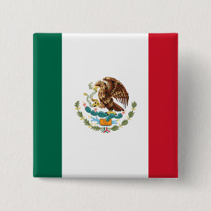 Badge Carré 5 Cm Mexico Flag Button