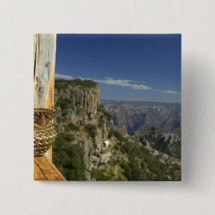 Badge Carré 5 Cm Mexique, Chihuahua, Copper Canyon. Vue de
