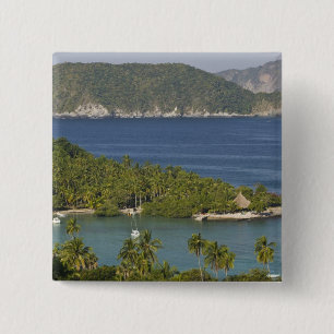 Badge Carré 5 Cm Mexique, Guerrero, Zihuatanejo. Playa Las Gatas-